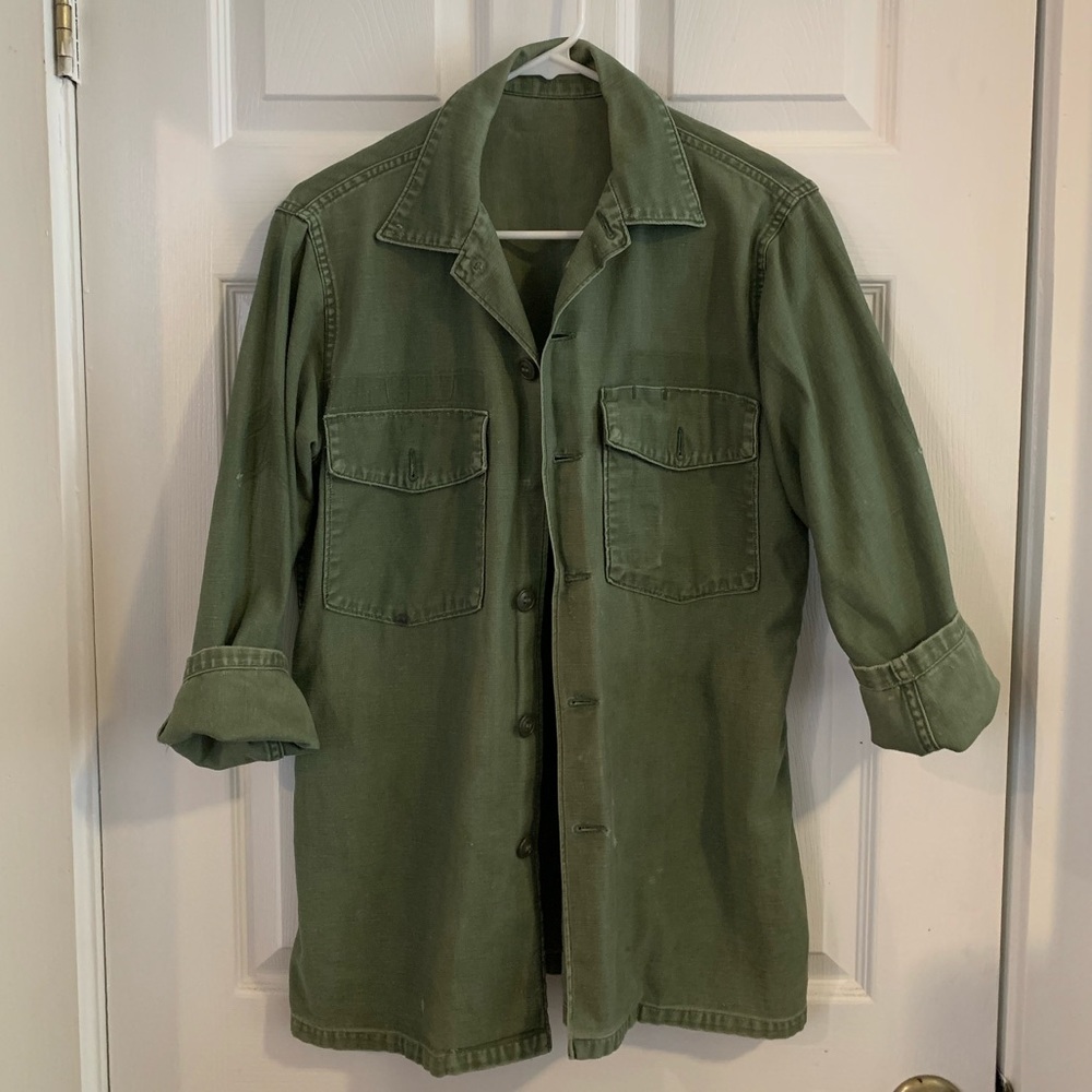Perfectly worn vintage army jacket